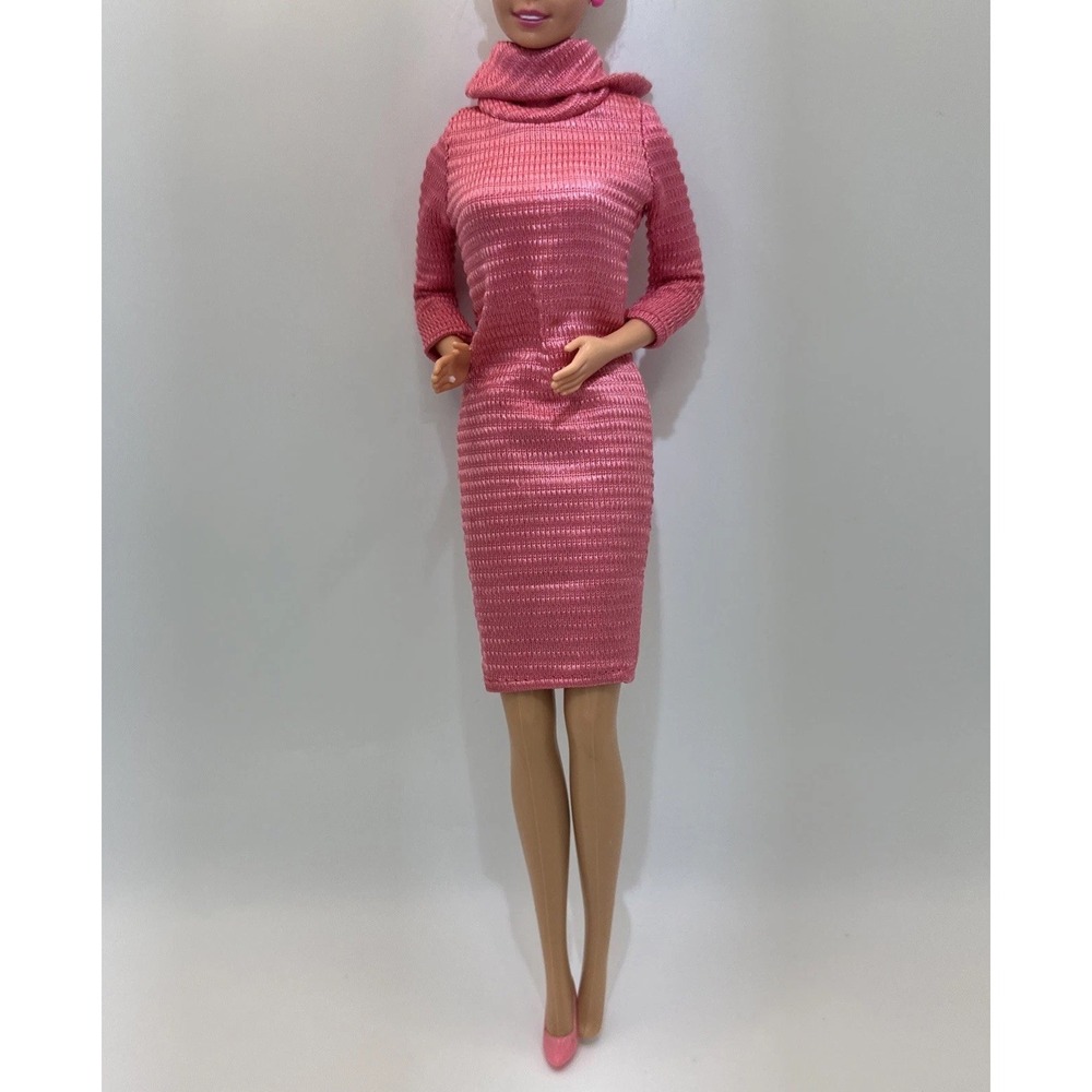 1985 Barbie B Active Fashions 2184 Pink Ribbed Dress 1 Shoe Vintage Mattel